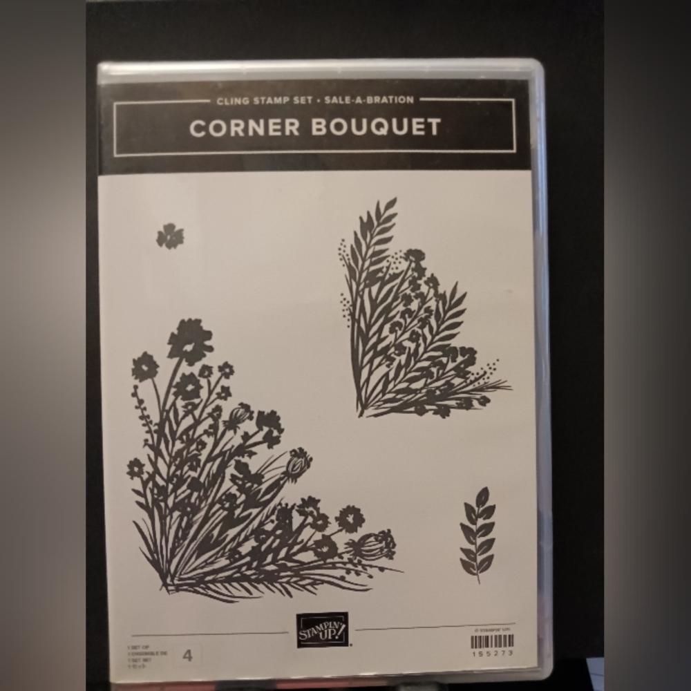 Stampin Up Corner Bouquet Cling Stamp Set